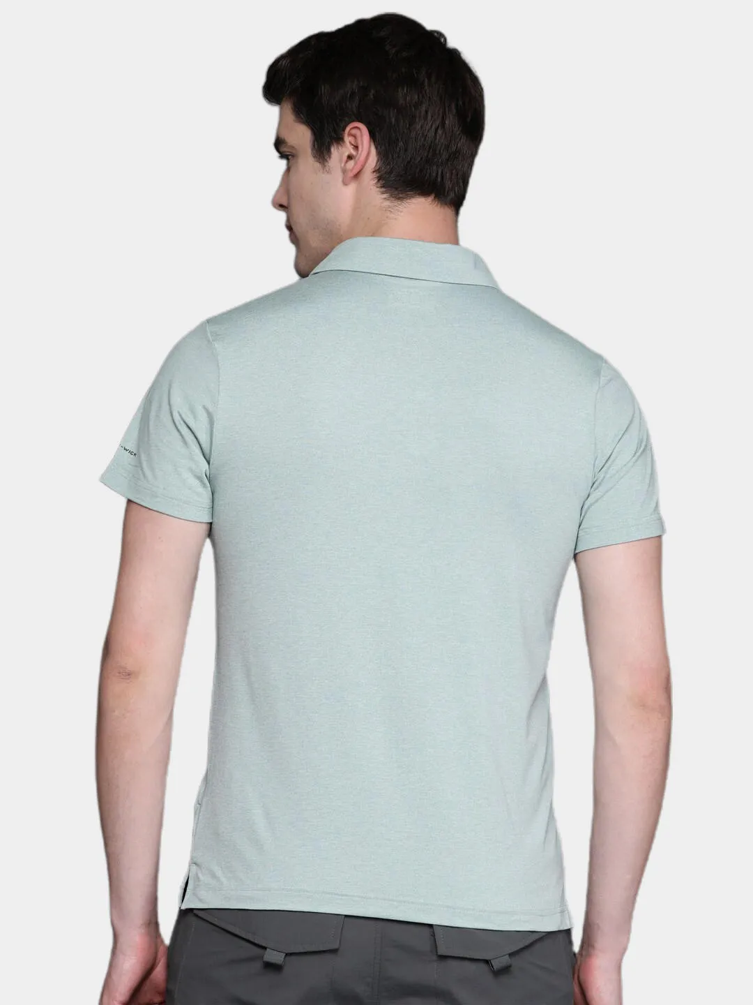 Columbia Men Green Omni-Wick Tech Trail Novelty Polo Tshirt