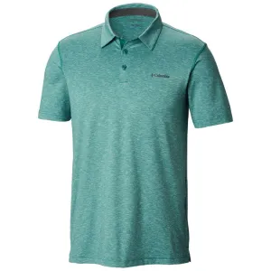Columbia Men Green Omni-Wick Tech Trail Polo Tshirt