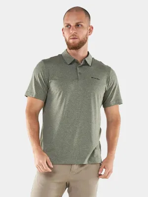 Columbia Men Green Omni-Wick Tech Trail Polo Tshirt
