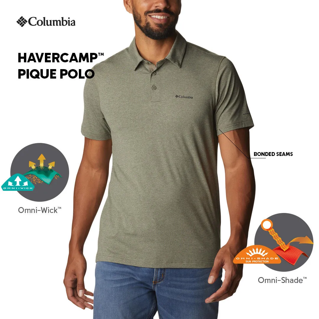 Columbia Men Green Omni-Wick Tech Trail Polo Tshirt