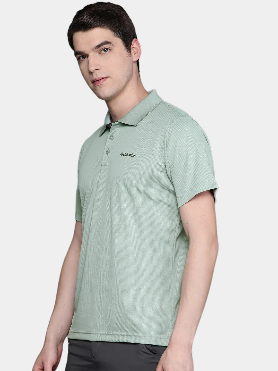 Columbia Men Green Omni-Wick Utilizer Polo Tshirt