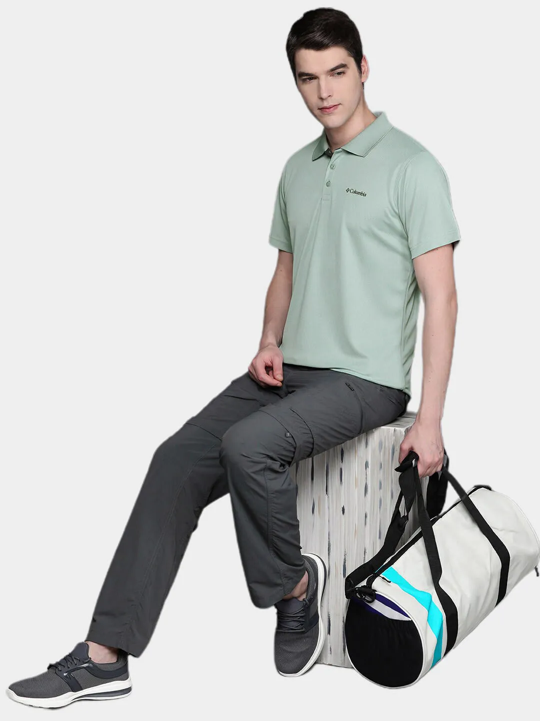 Columbia Men Green Omni-Wick Utilizer Polo Tshirt