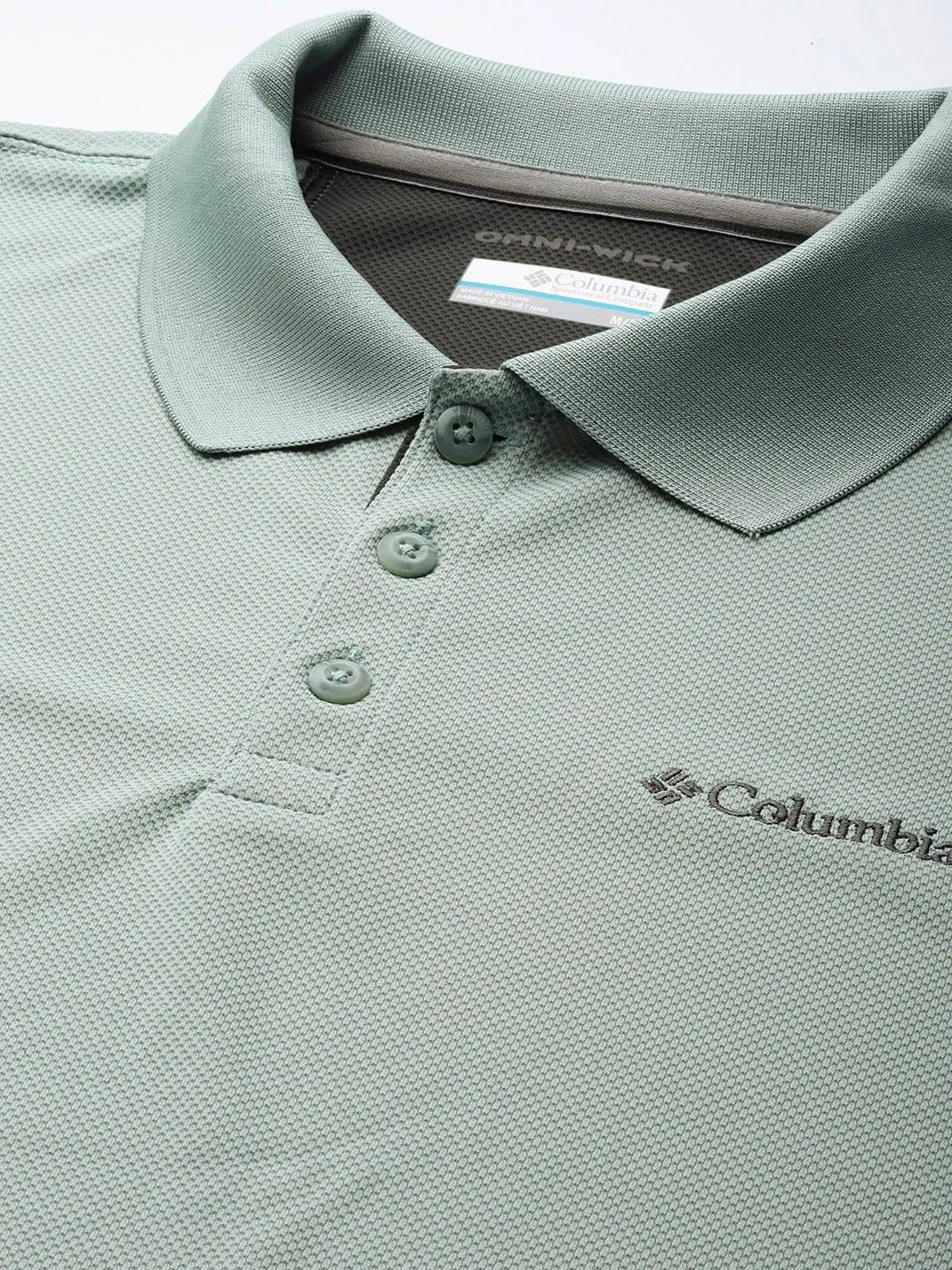 Columbia Men Green Omni-Wick Utilizer Polo Tshirt