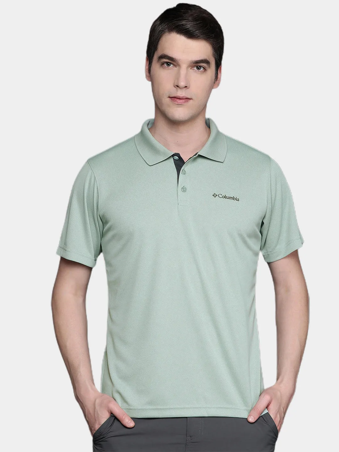 Columbia Men Green Omni-Wick Utilizer Polo Tshirt