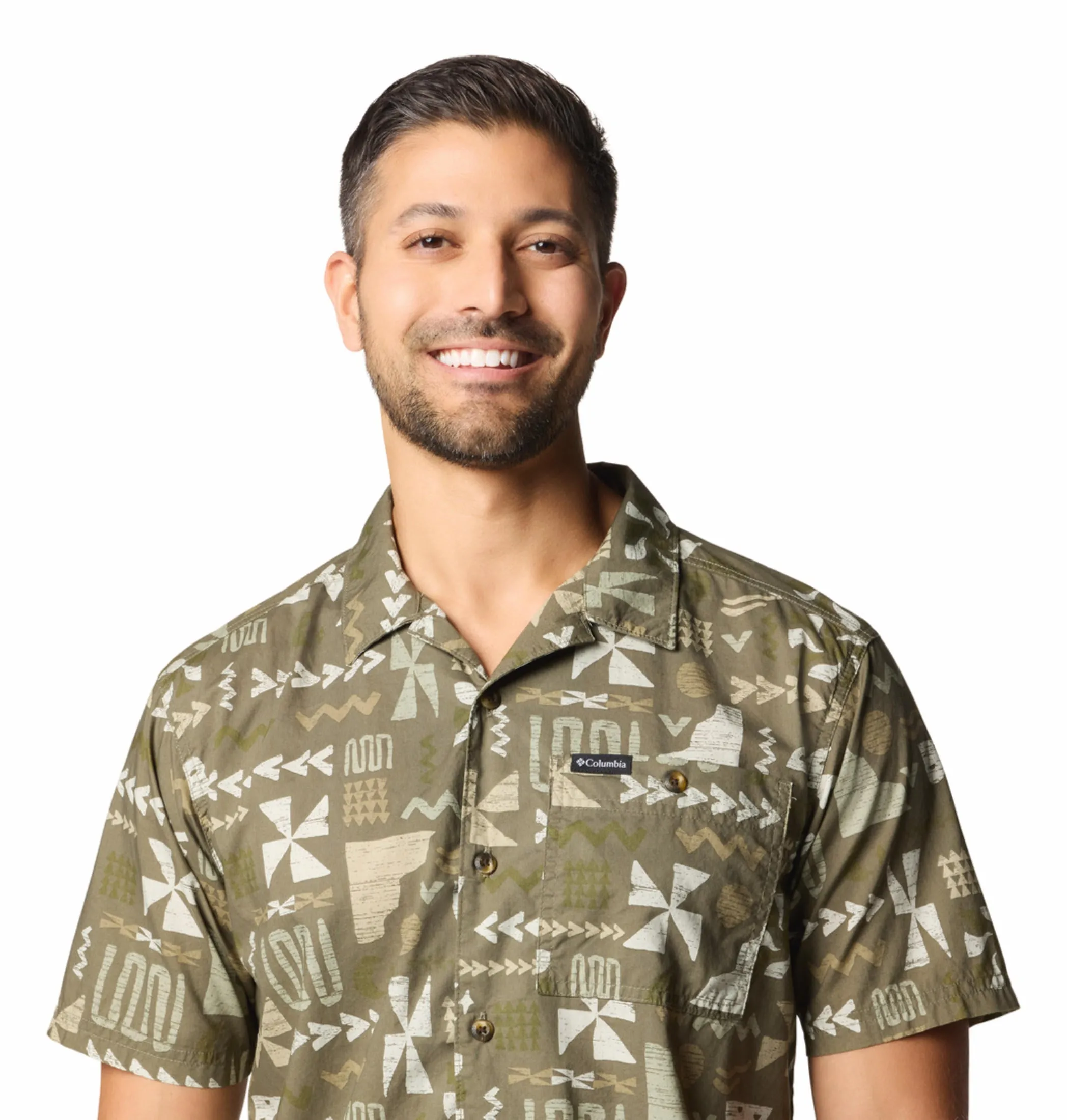 Columbia Men Green Pine Canyon Short Sleeve Shirt