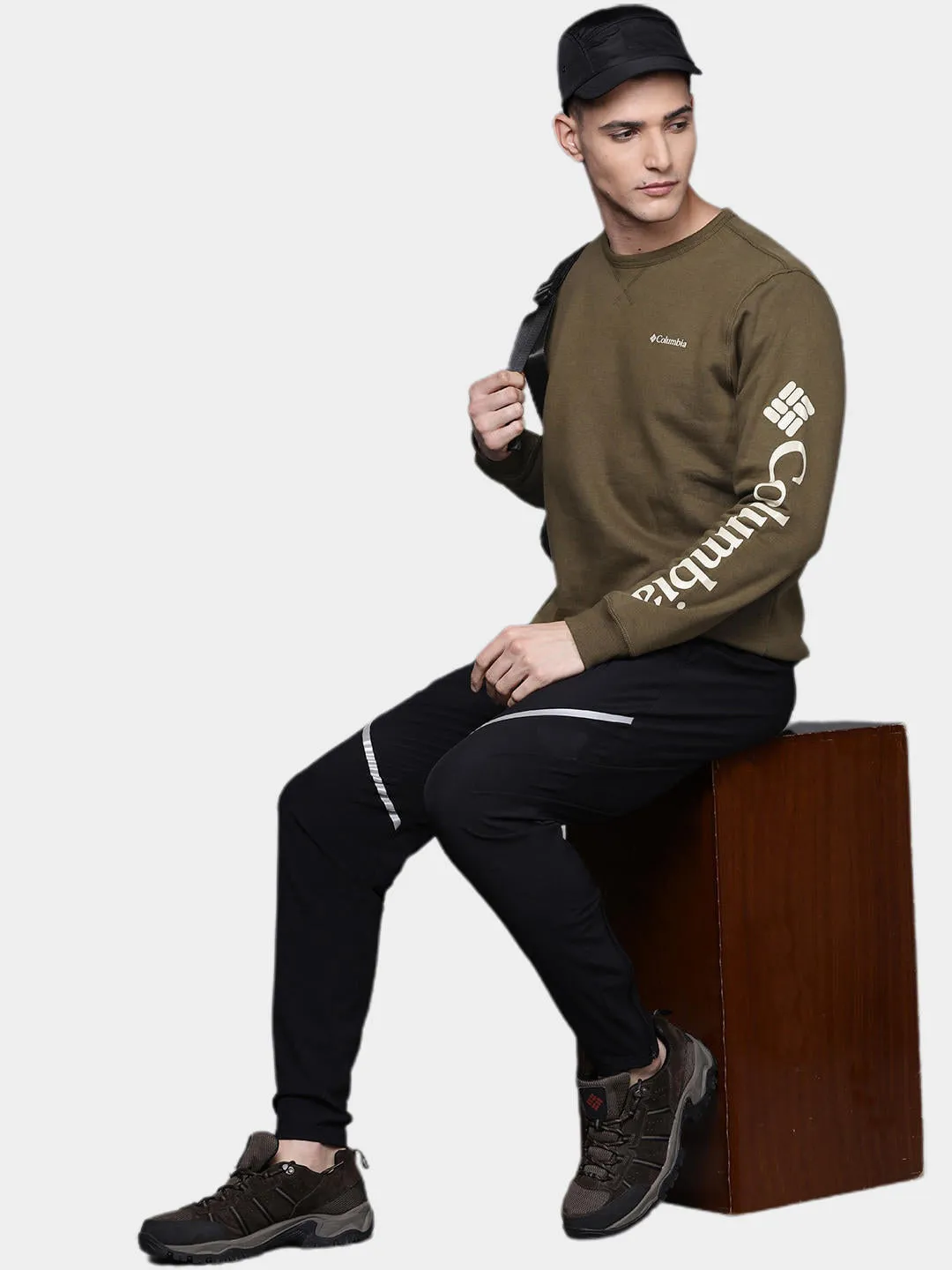 Columbia Men Green Sun Protection M Logo Crew Pullover