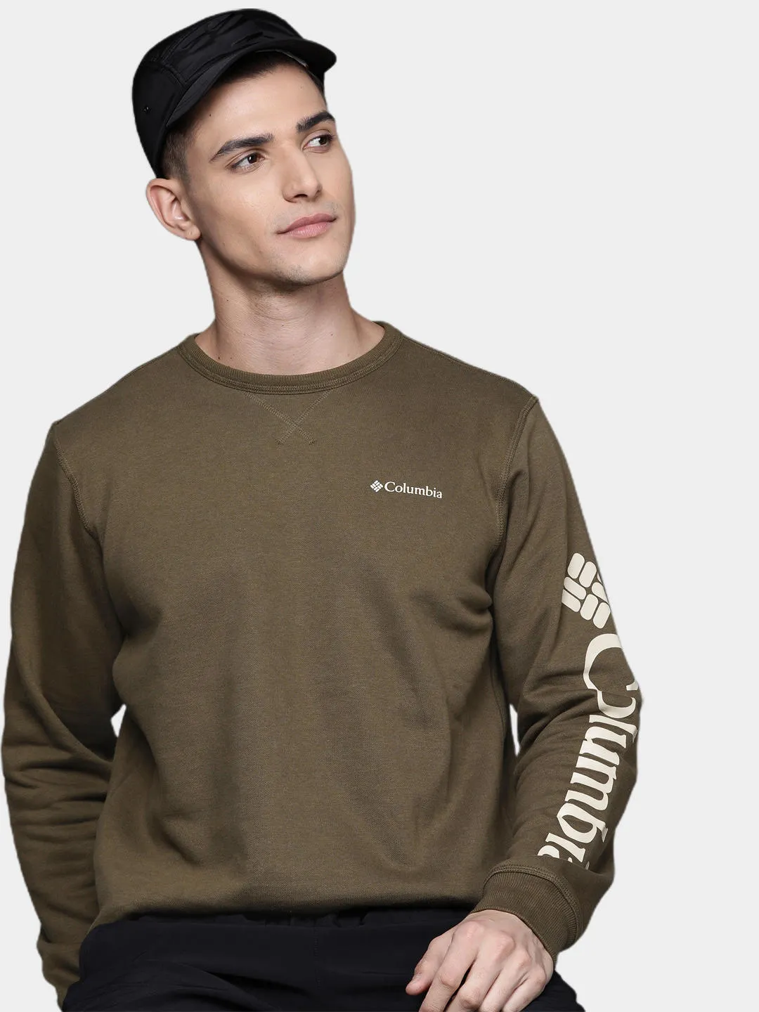 Columbia Men Green Sun Protection M Logo Crew Pullover