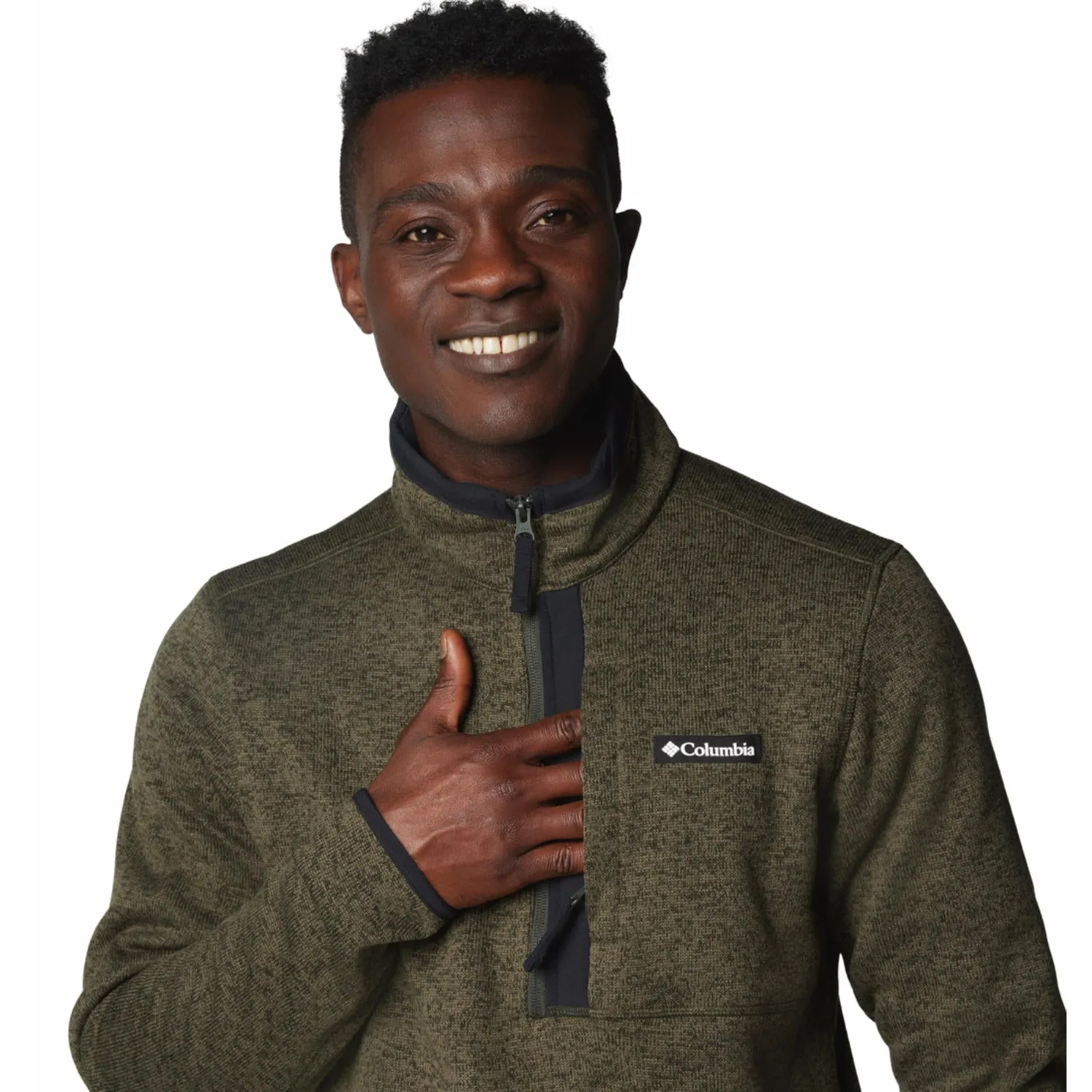 Columbia Men Green Sweater Weather Half Zip Fleece