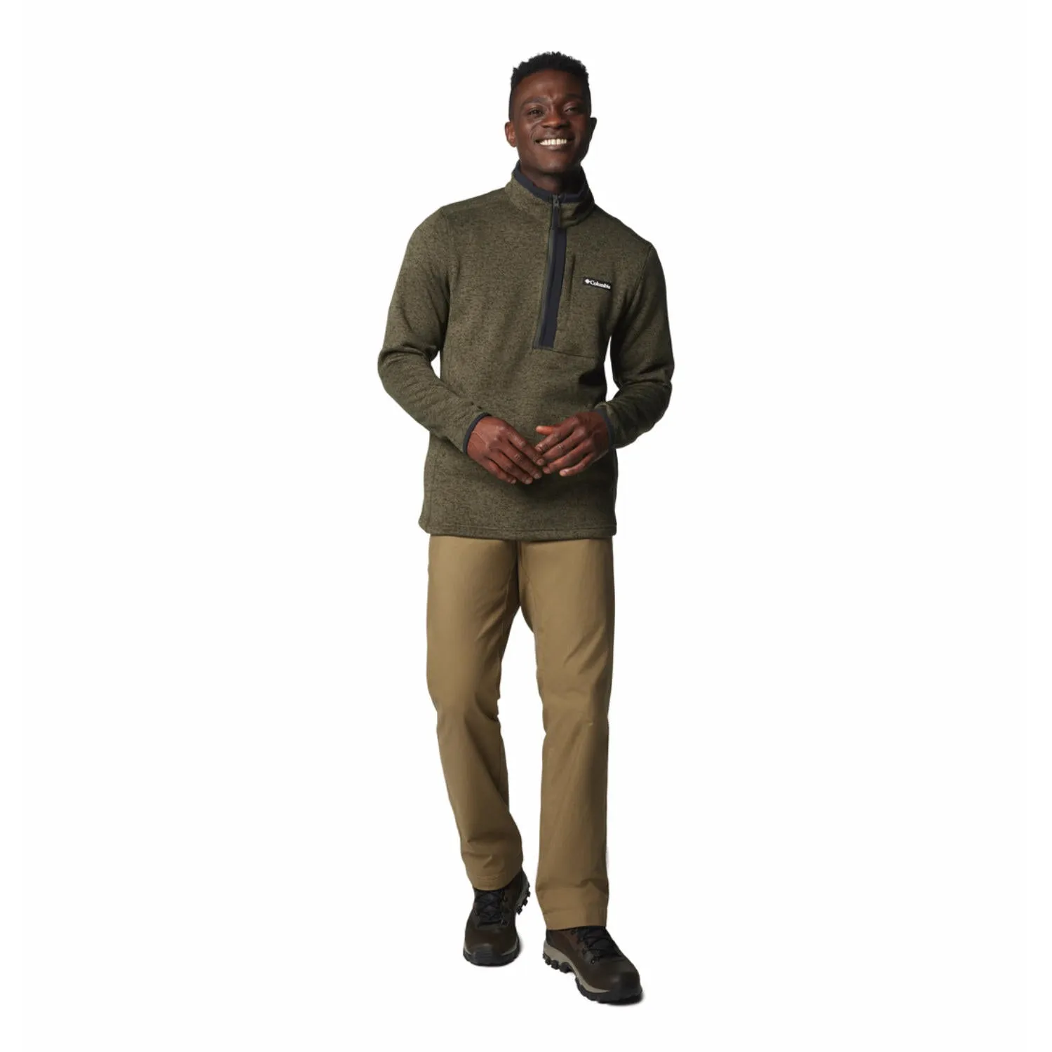Columbia Men Green Sweater Weather Half Zip Fleece