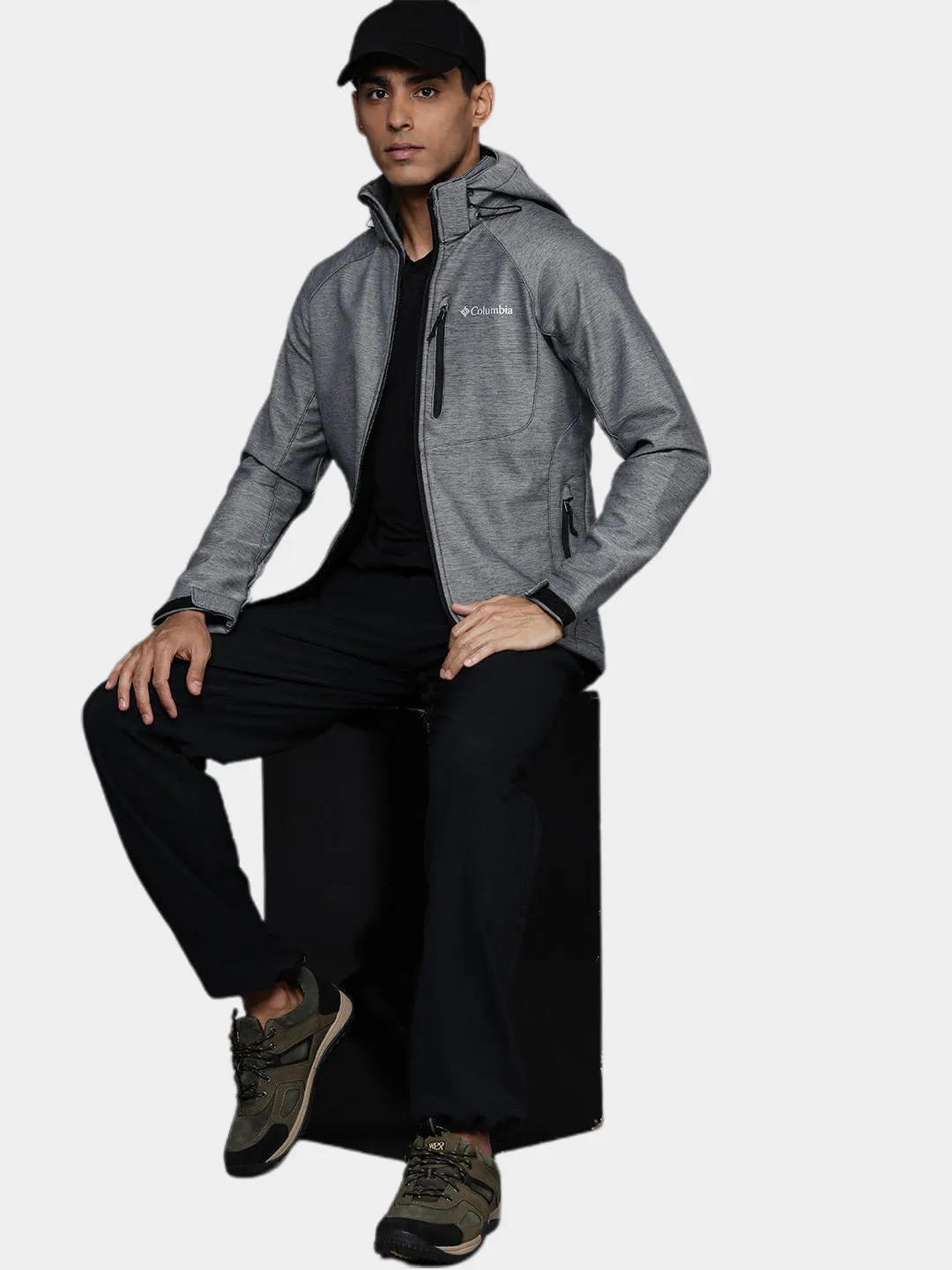 Columbia Men Grey Cascade Ridge II Softshell Jacket