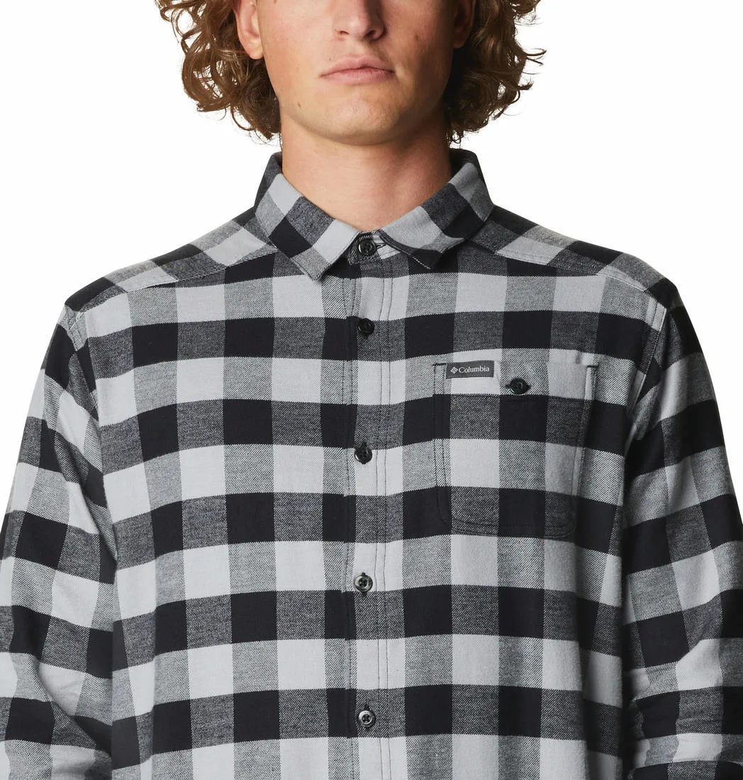 Columbia Men Grey Cornell Woods Flannel Long Sleeve Shirt