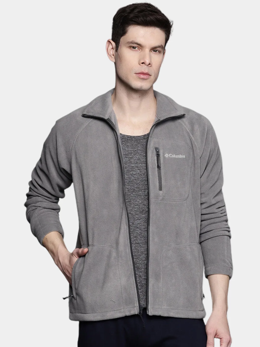Columbia Men Grey Fast Trek II Fleece Jacket
