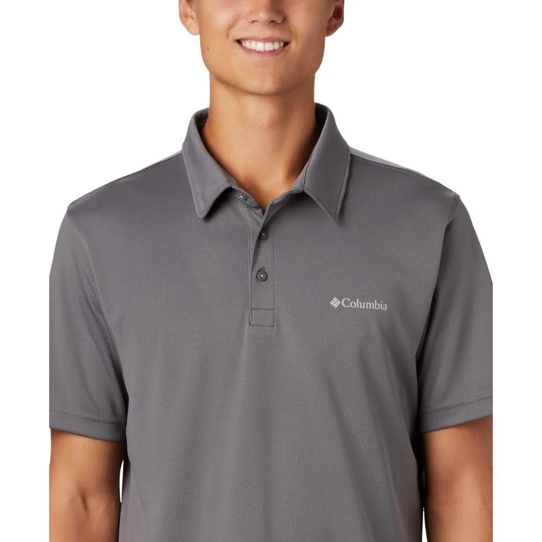 Columbia Men Grey Omni-Freeze M Mist Trail Polo Tshirt