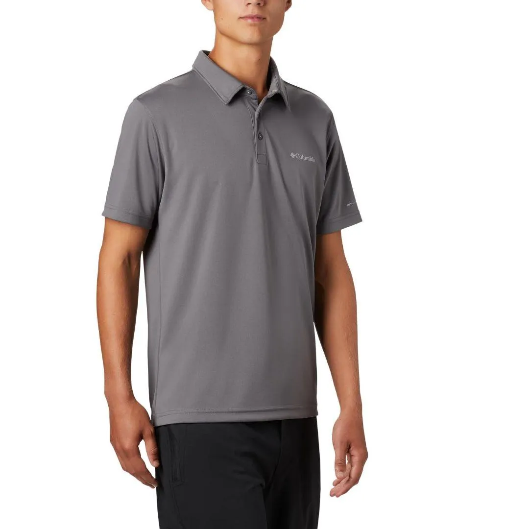 Columbia Men Grey Omni-Freeze M Mist Trail Polo Tshirt