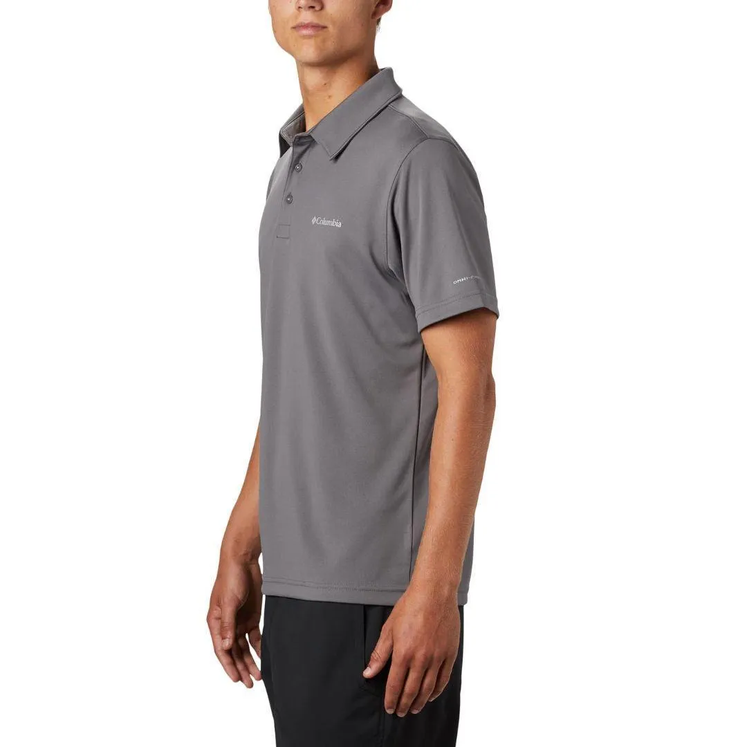 Columbia Men Grey Omni-Freeze M Mist Trail Polo Tshirt