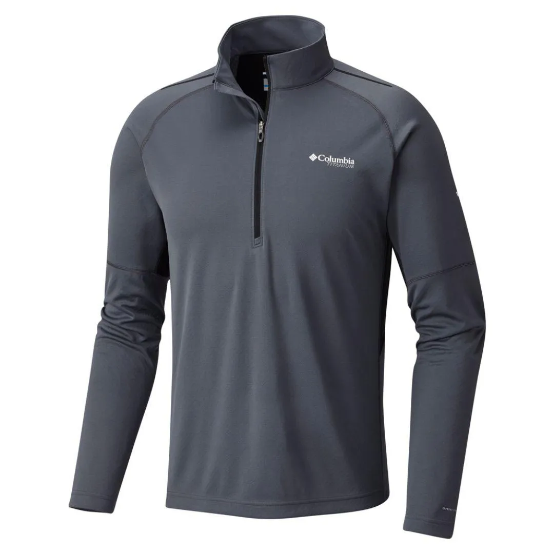 Columbia Men Grey Omni-Freeze Titan Trail Half Zip Tshirt