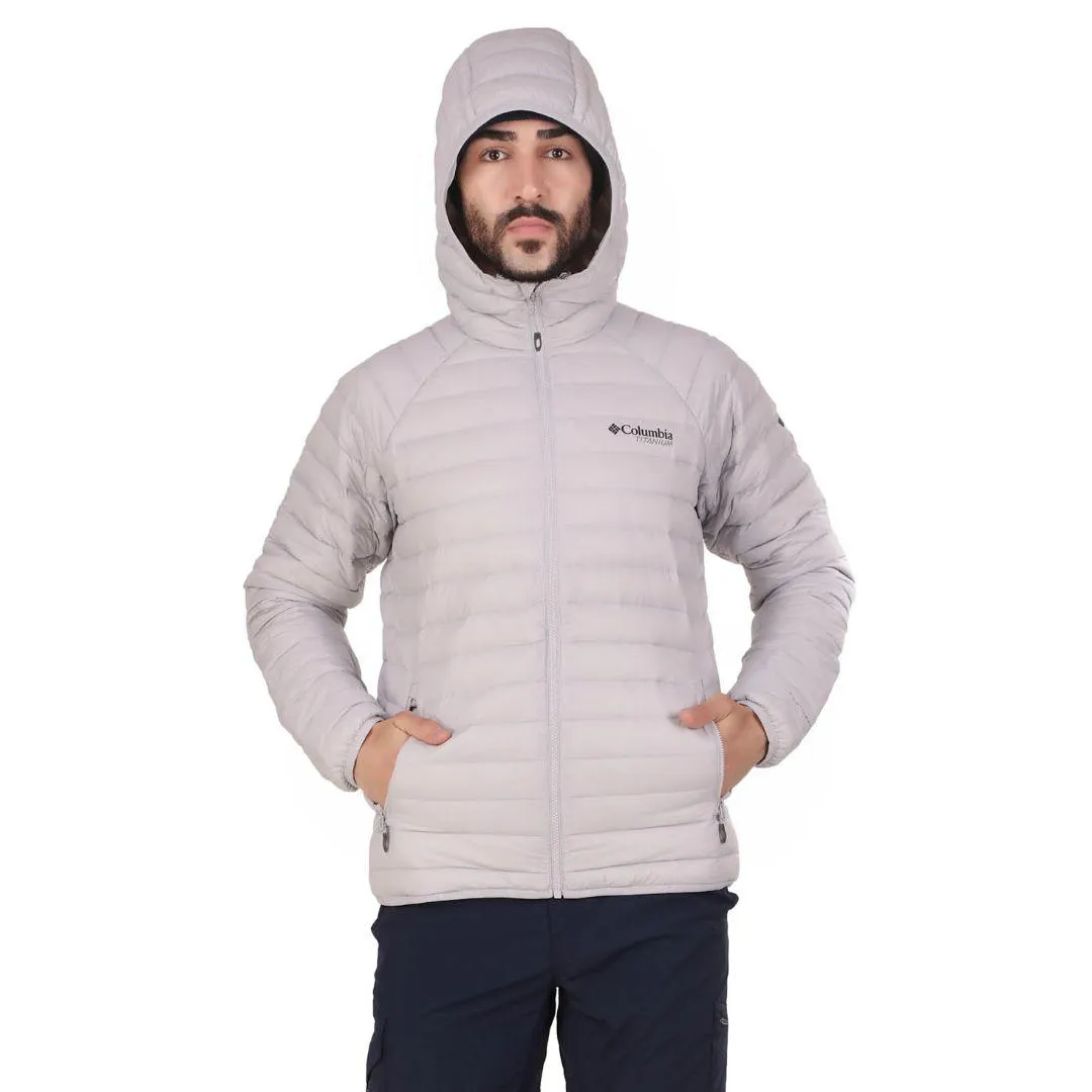 Columbia Men Grey Omni-Heat 3D Alpha Trail Hooded Down Jacket