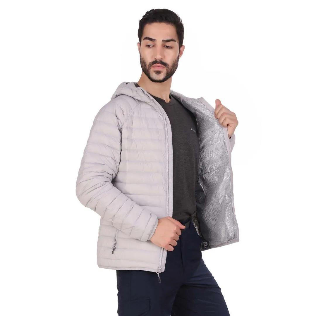 Columbia Men Grey Omni-Heat 3D Alpha Trail Hooded Down Jacket