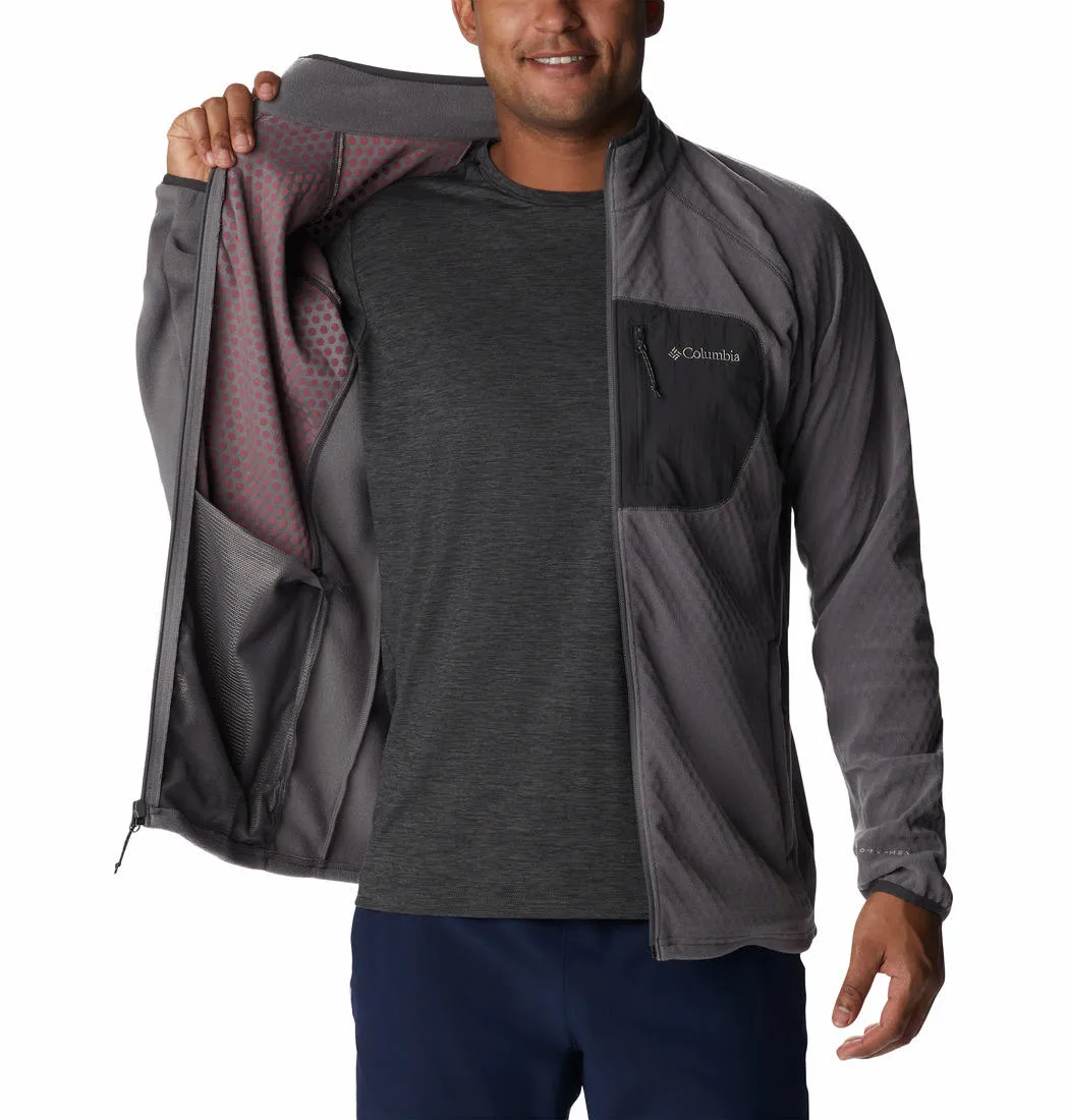 Columbia Men Grey Omni-Heat Helix M Outdoor Tracks Fleece Jacket