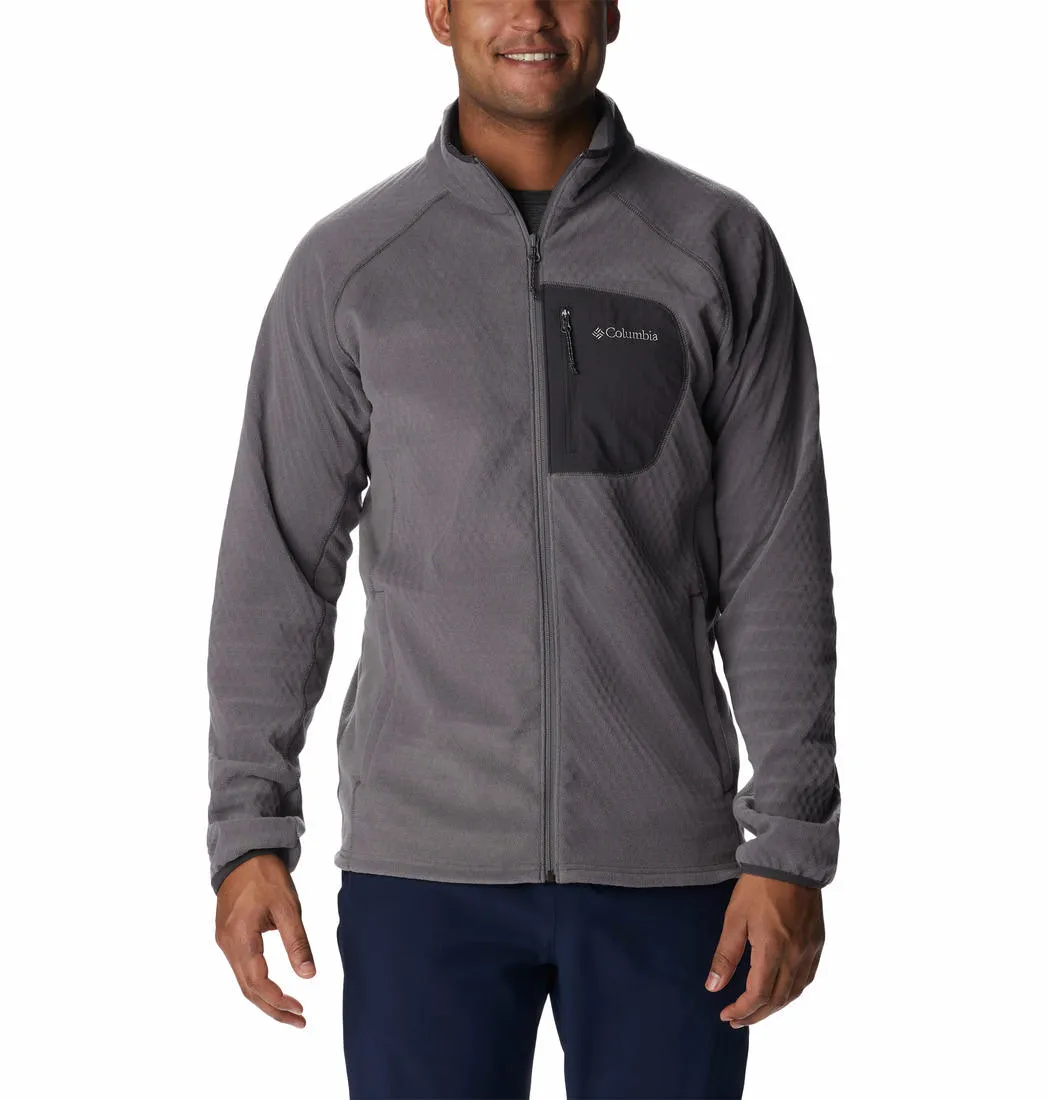 Columbia Men Grey Omni-Heat Helix M Outdoor Tracks Fleece Jacket