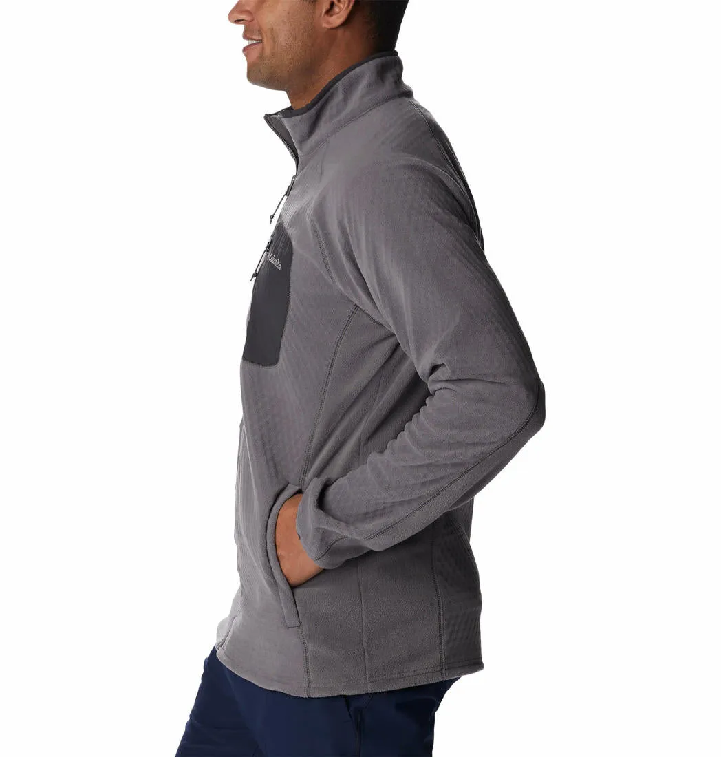 Columbia Men Grey Omni-Heat Helix M Outdoor Tracks Fleece Jacket