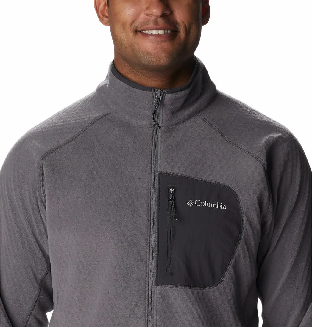 Columbia Men Grey Omni-Heat Helix M Outdoor Tracks Fleece Jacket