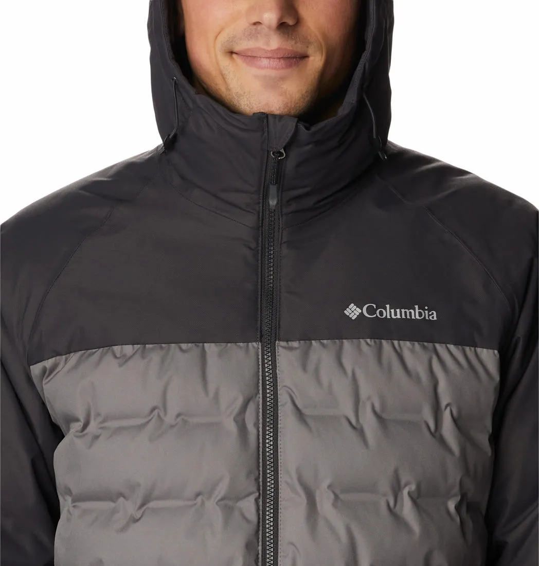 Columbia Men Grey Omni-Heat Infinity Grand Trek II Hooded Down Jacket