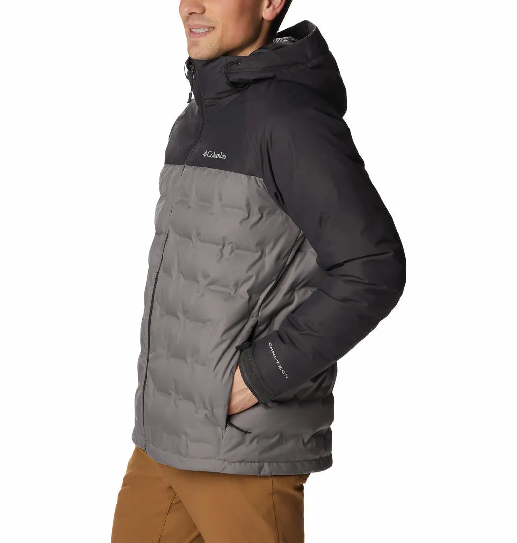Columbia Men Grey Omni-Heat Infinity Grand Trek II Hooded Down Jacket
