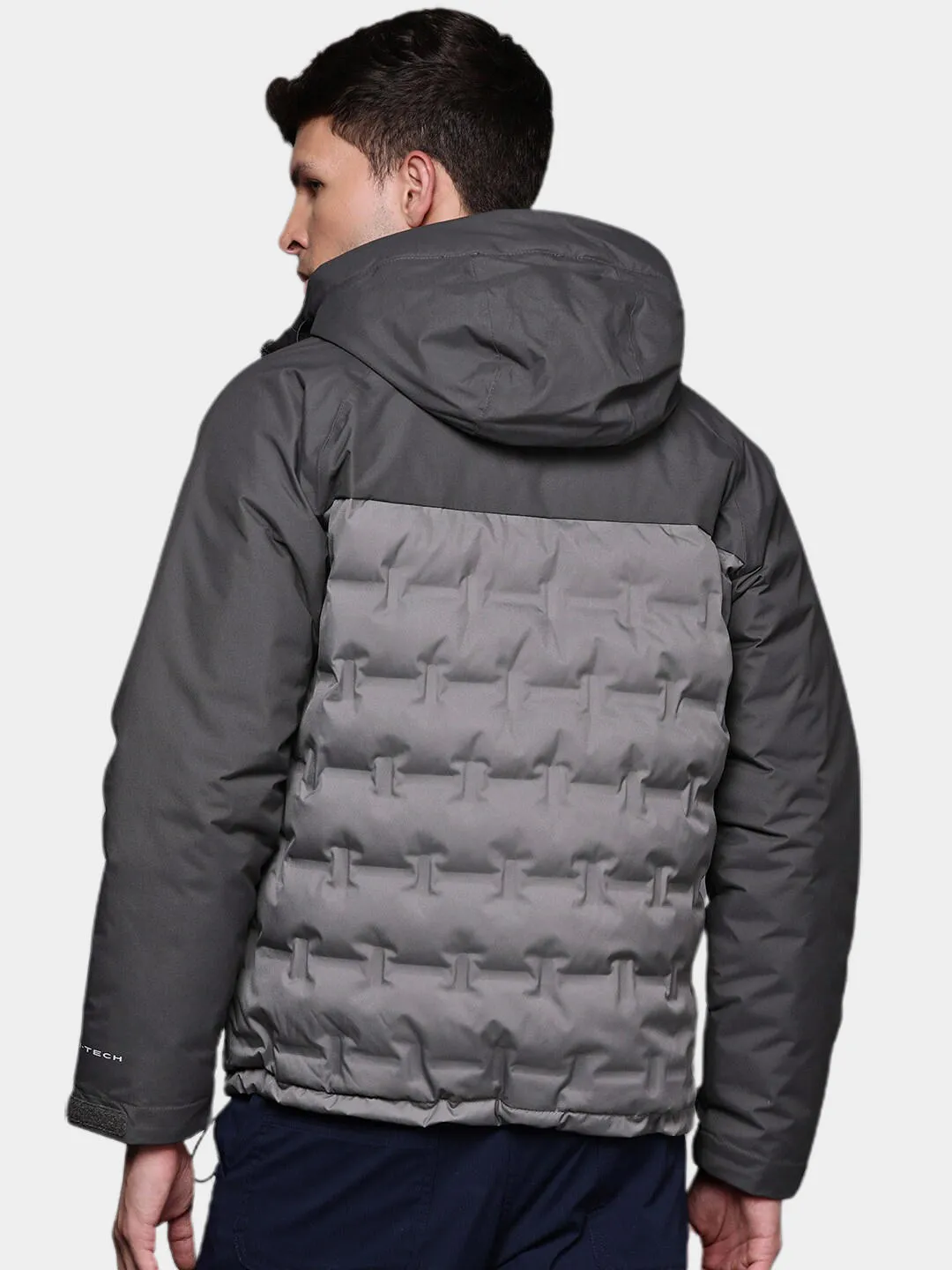 Columbia Men Grey Omni-Heat Infinity Grand Trek II Hooded Down Jacket