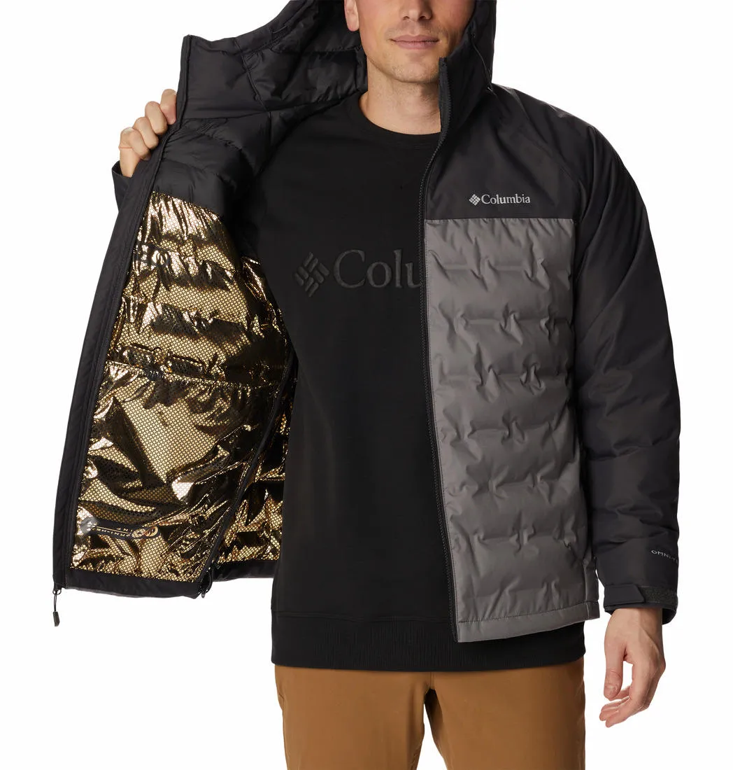 Columbia Men Grey Omni-Heat Infinity Grand Trek II Hooded Down Jacket