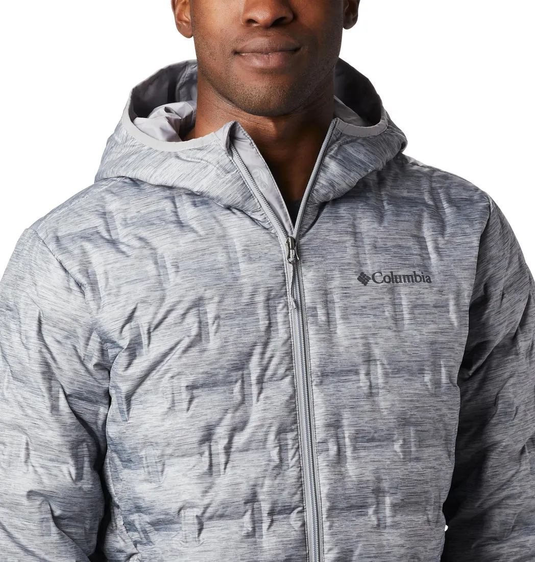Columbia Men Grey Omni-Heat Reflective Delta Ridge Hooded Down Jacket