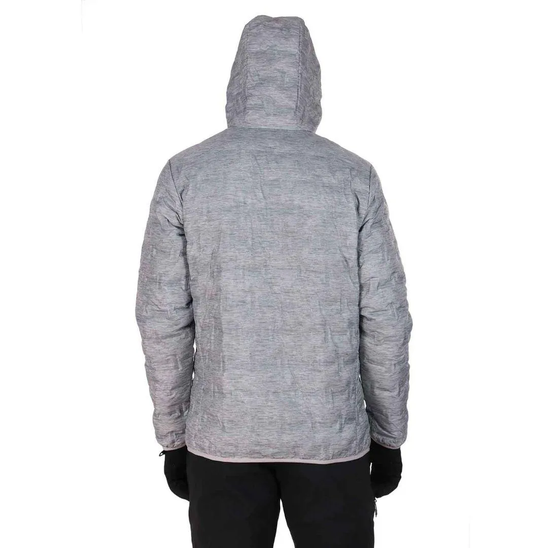 Columbia Men Grey Omni-Heat Reflective Delta Ridge Hooded Down Jacket