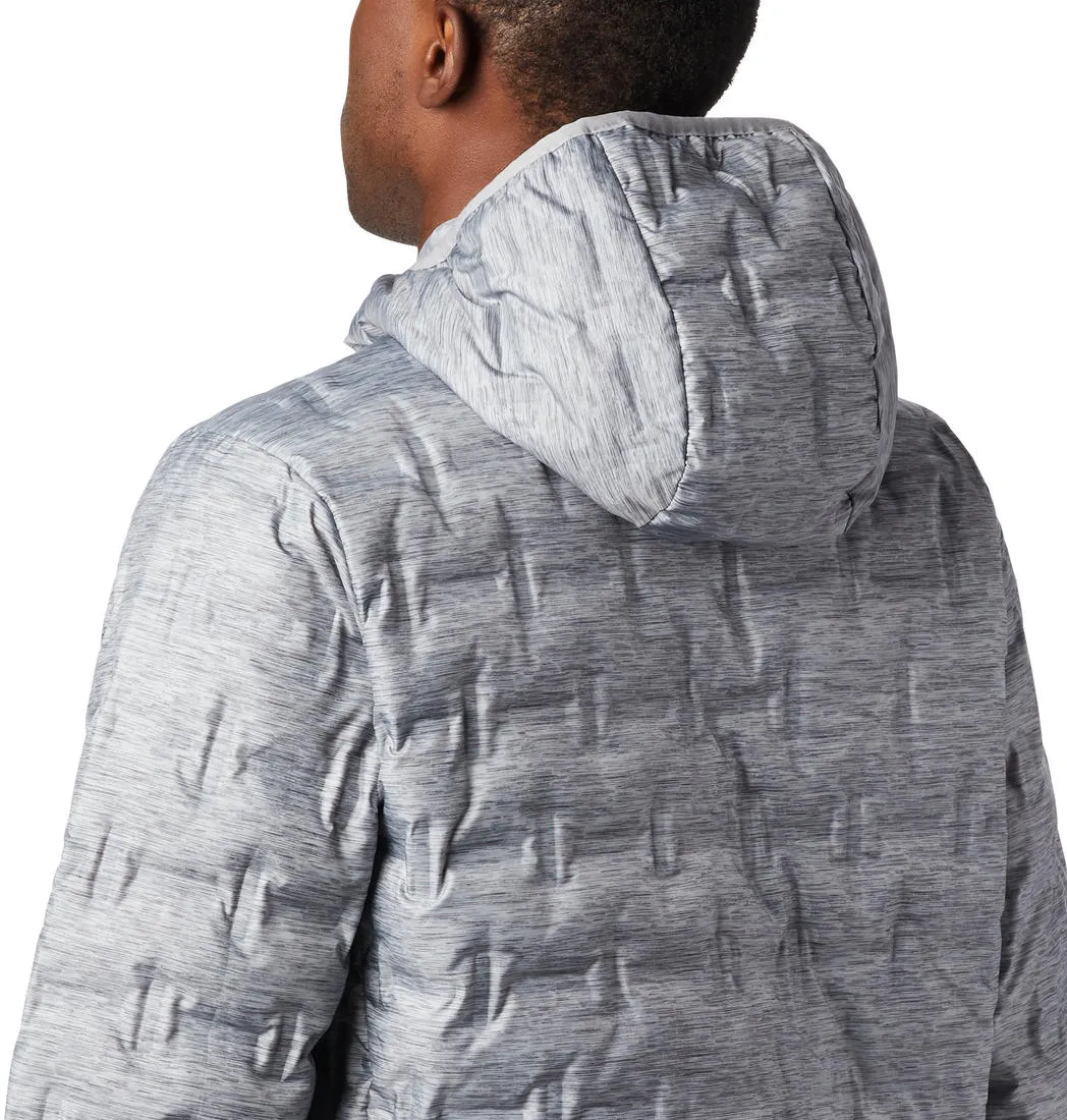 Columbia Men Grey Omni-Heat Reflective Delta Ridge Hooded Down Jacket