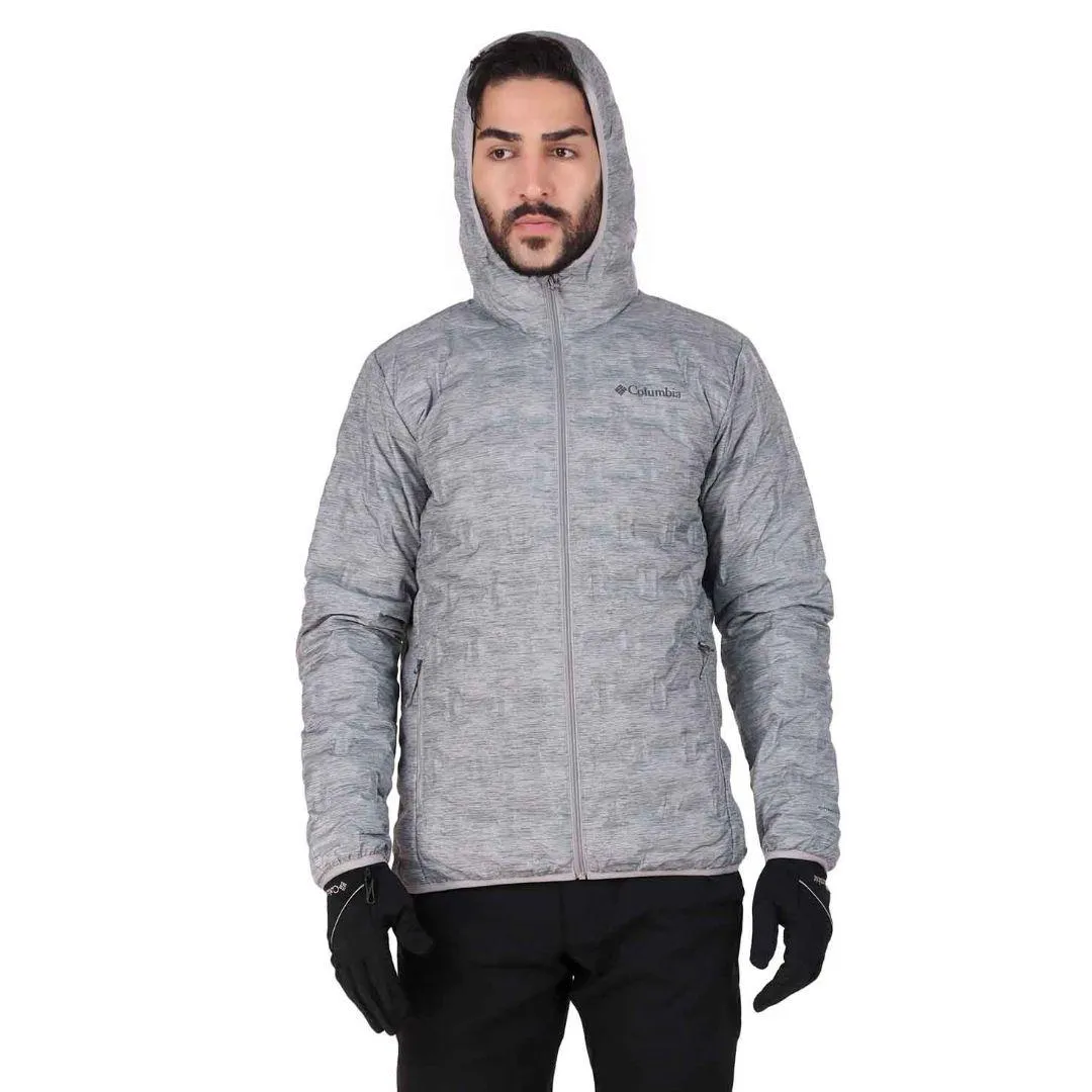 Columbia Men Grey Omni-Heat Reflective Delta Ridge Hooded Down Jacket