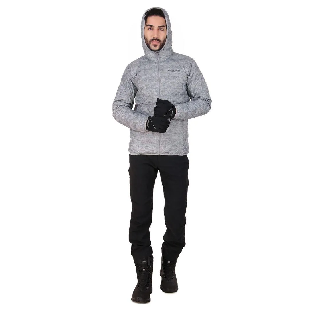 Columbia Men Grey Omni-Heat Reflective Delta Ridge Hooded Down Jacket