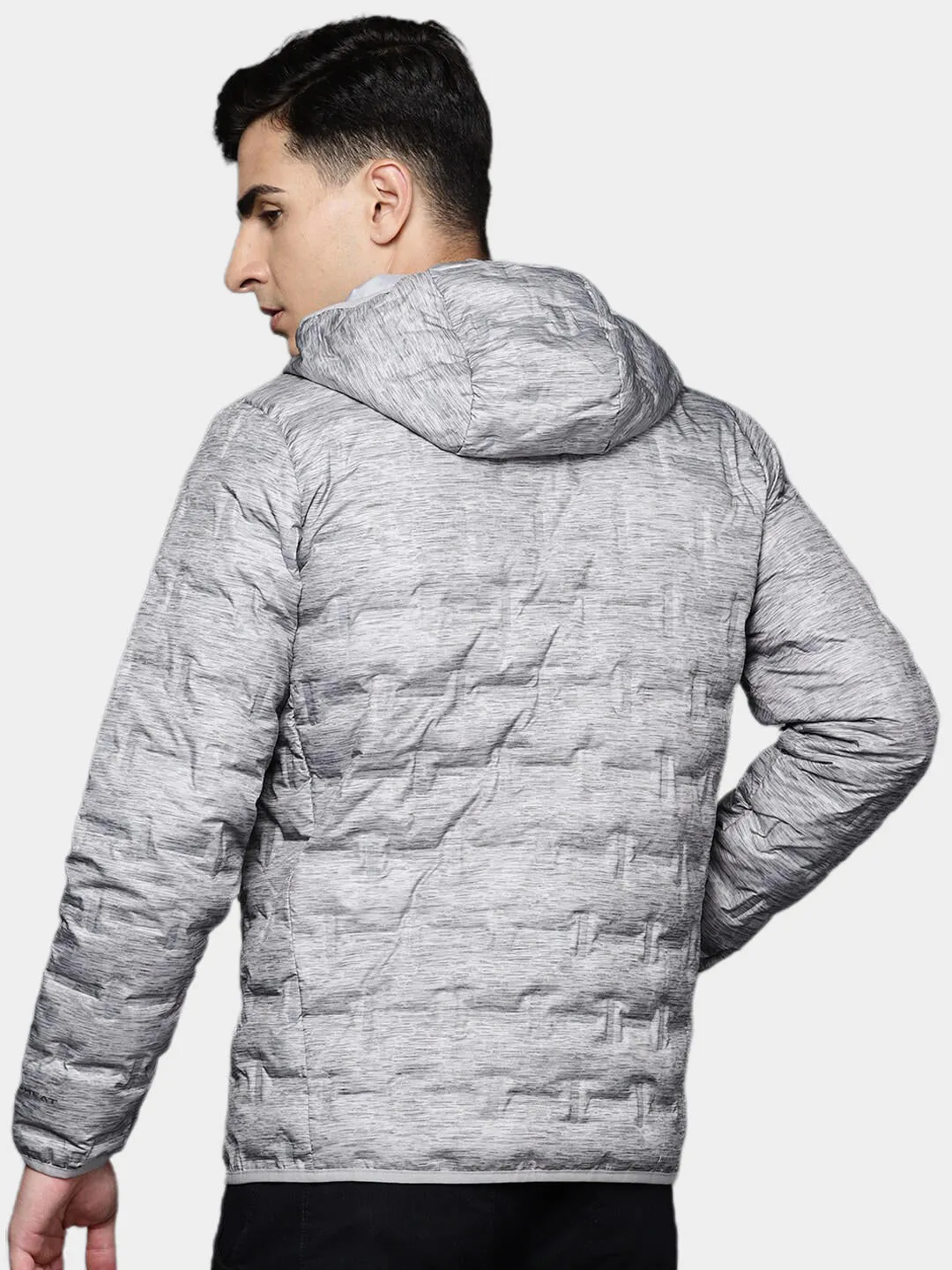 Columbia Men Grey Omni-Heat Reflective Delta Ridge Hooded Down Jacket