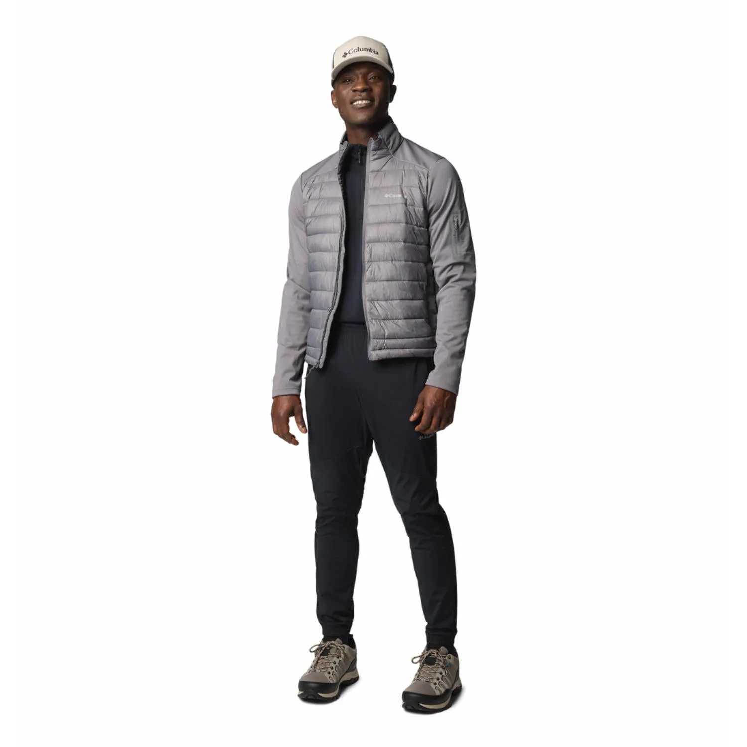 Columbia Men Grey Omni-Shield Tech Hybrid Softshell Jacket