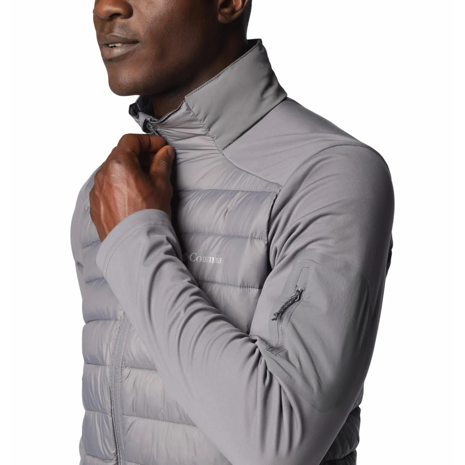 Columbia Men Grey Omni-Shield Tech Hybrid Softshell Jacket