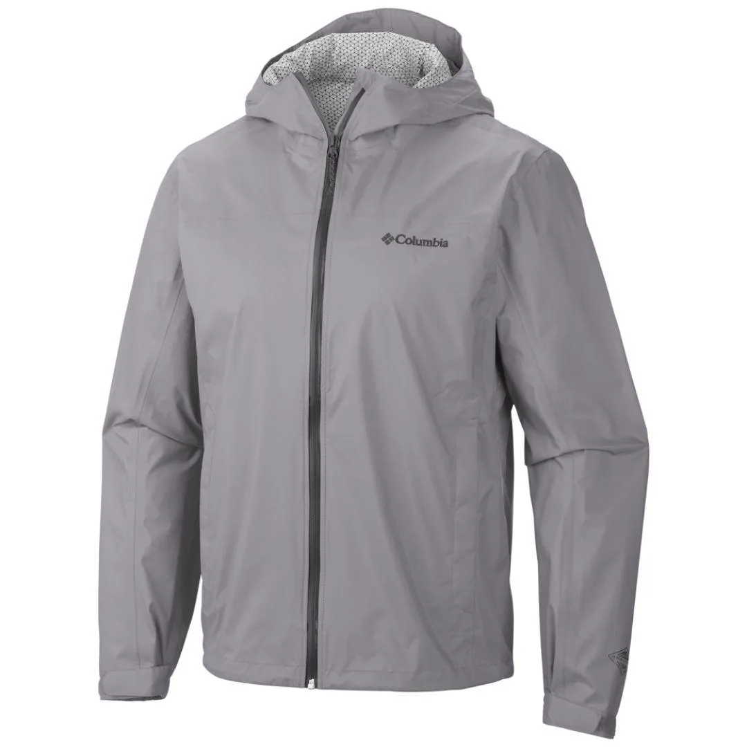 Columbia Men Grey Omni-Wick EvaPOURation Waterproof Rain Jacket