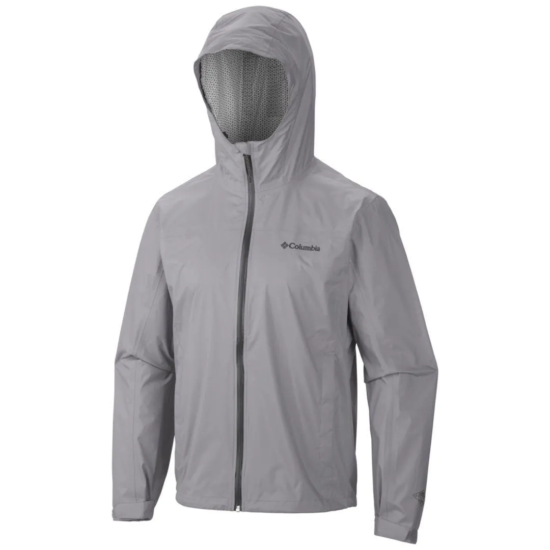 Columbia Men Grey Omni-Wick EvaPOURation Waterproof Rain Jacket