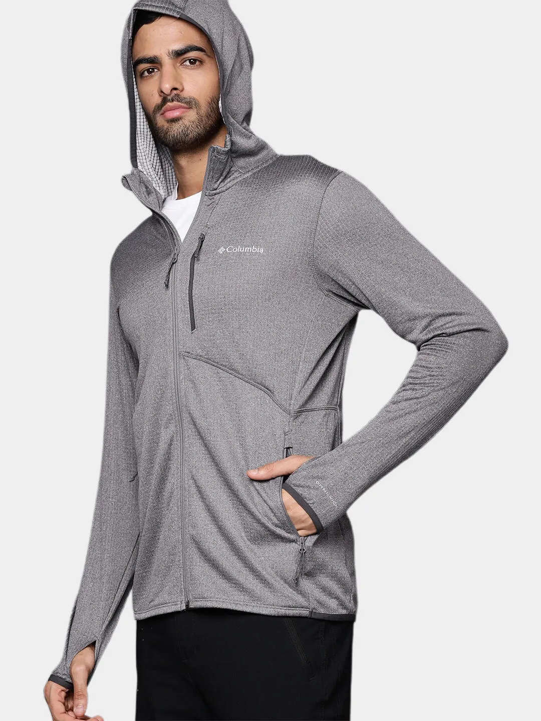 Columbia Men Grey Omni-Wick Park View Hoodie