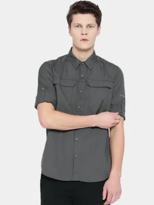 Columbia Men Grey Omni-Wick Silver Ridge 2.0 Long Sleeve Shirt