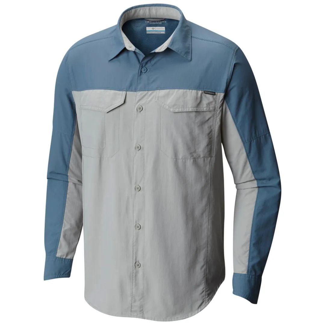 Columbia Men Grey Omni-Wick Silver Ridge Blocked Long Sleeve Shirt