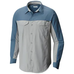 Columbia Men Grey Omni-Wick Silver Ridge Blocked Long Sleeve Shirt