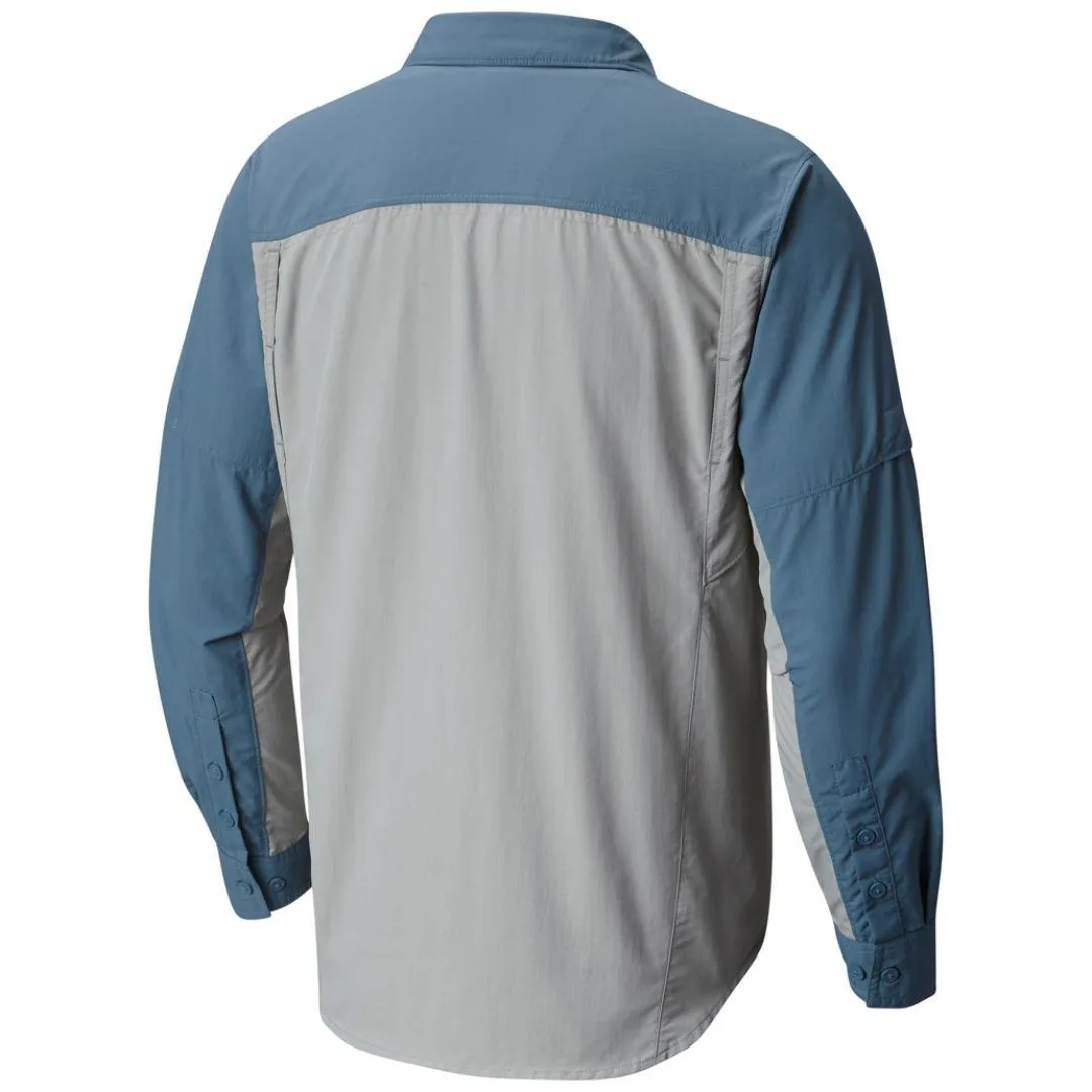Columbia Men Grey Omni-Wick Silver Ridge Blocked Long Sleeve Shirt