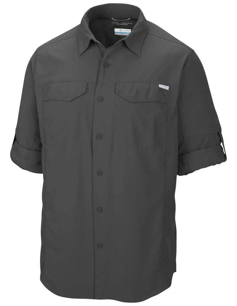 Columbia Men Grey Omni-Wick Silver Ridge Long Sleeve Shirt