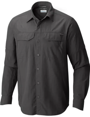 Columbia Men Grey Omni-Wick Silver Ridge Long Sleeve Shirt