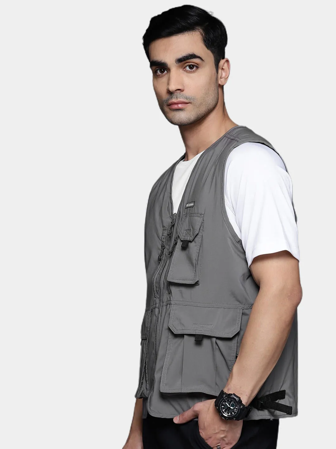 Columbia Men Grey Omni-Wick Silver Ridge Utility Gillet