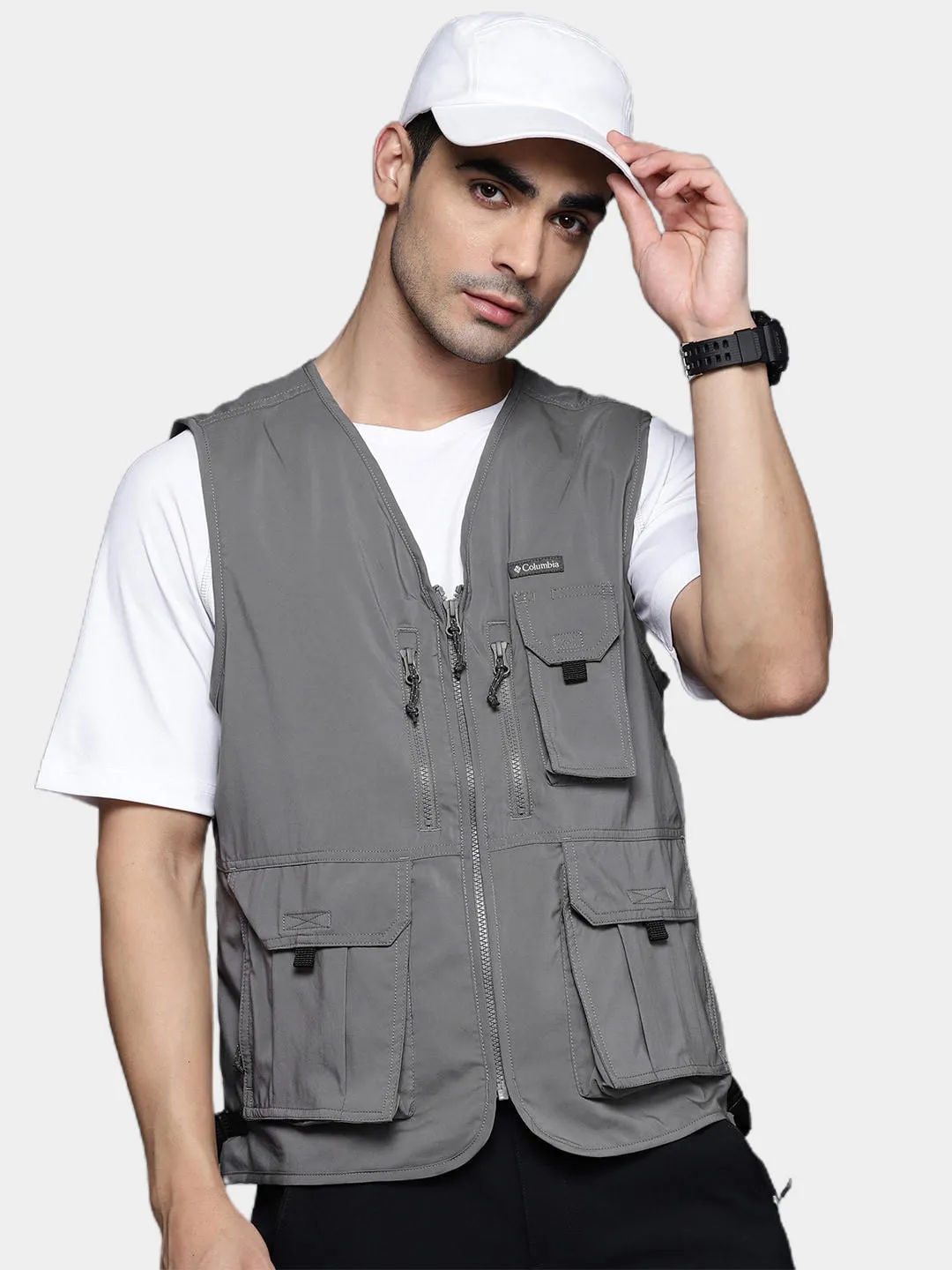 Columbia Men Grey Omni-Wick Silver Ridge Utility Gillet