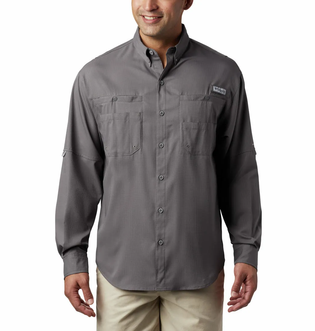 Columbia Men Grey Omni-Wick Tamiami II Long Sleeve Shirt